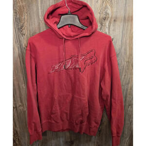 Fox Racing Hoodie Sweatshirt Mens XL Red Pullover Fox Head Graphic Motocross Y2K